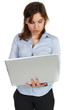 junge frau informiert sich online