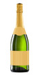 Wine bottle isolated with blank label. Clipping path included