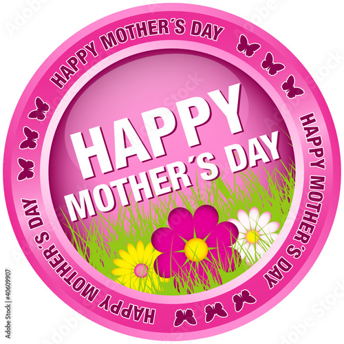 Vector: Button Flowers "Happy Mother´s Day" Pink Button Flowers "Happy Mother´s Day" Pink