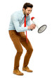 Man shouting through megaphone
