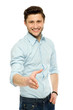 Man extending his hand for a handshake Man extending his hand for a handshake