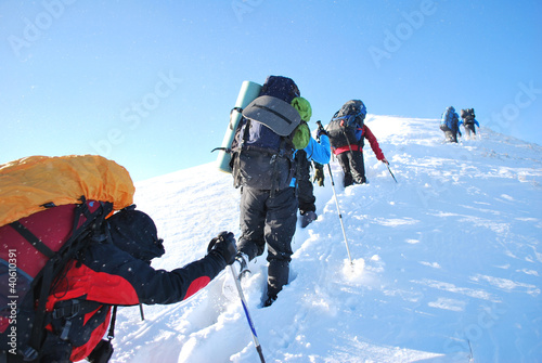 Photo: Hike in winter mountain Hike in winter mountain