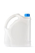 White plastic canister for household chemicals