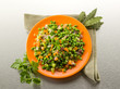 salad with peas carrots and onions sauteed, healthy food