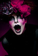 woman mime with knife