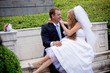 Happy wedding couple