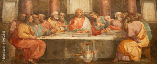 Photo: Rome - fresco of Last super of Christ - Santa Prassede Rome - fresco of Last super of Christ - Santa Prassede