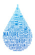 water drop text clouds