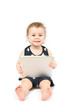 baby with tablet