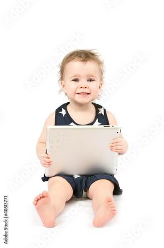 Photo: baby with tablet baby with tablet