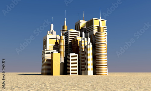Illustration: Golden City Rising Out The Desert Golden City Rising Out The Desert