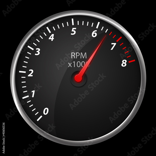 Illustration: Modern auto speed meter on black,included clipping path Modern auto speed meter on black,included clipping path