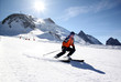 Skier in high mountains