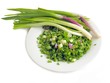 early onions with green leaves