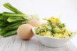 salad with ramson on board