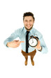 Man with alarm clock