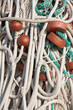 Big heap of fishing gear with floats