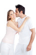Young Man Kissing Young Woman