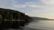 Lake with flying birds
