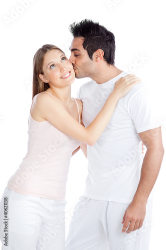 Photo: Young Man Kissing Young Woman Young Man Kissing Young Woman