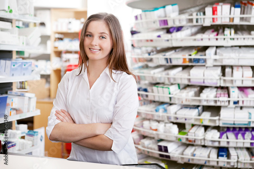 Photo: Female Pharmacist Smiling Female Pharmacist Smiling