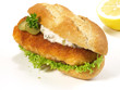Backfisch im Brötchen