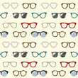 Seamless pattern with retro glasses and frames