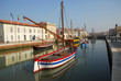 Cesenatico harbor, antique fishing sailing boats