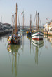 Cesenatico harbor, antique fishing sailing boats