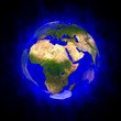 Blue aura of Earth - Europe Africa and Asia