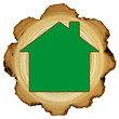 Ecological wooden house concept - growth rings Ecological wooden house concept - growth rings
