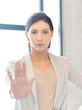 woman making stop gesture