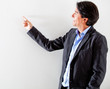 canvas print picture - Businessman pointing