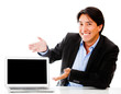Business man with a laptop