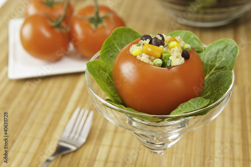 Photo: Tomato Stuffed with Quinoa Salad Tomato Stuffed with Quinoa Salad