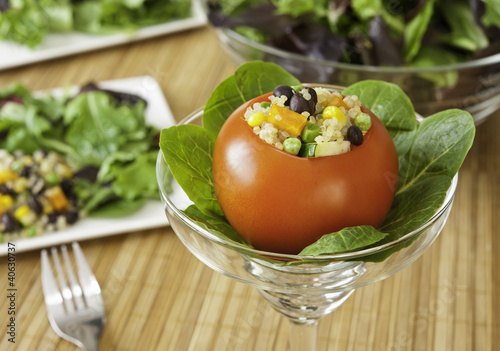 Photo: Tomato Stuffed with Quinoa Salad Tomato Stuffed with Quinoa Salad