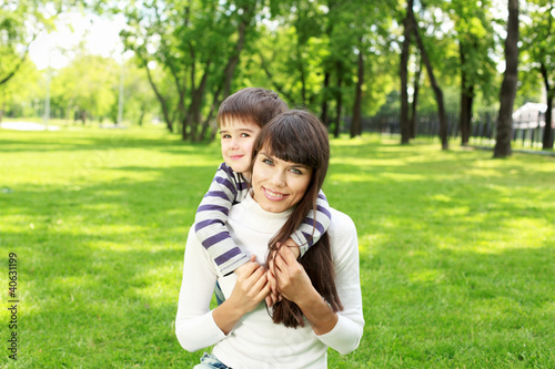 Photo: Mother with her son outdoor Mother with her son outdoor