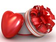 Illustration: Circle gift box with heart Circle gift box with heart
