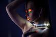 Beauty woman dance with glow make-up