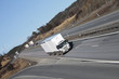 clean white truck driving on freeway, country scenery clean white truck driving on freeway, country scenery