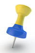 3d thumbtack with a flag of Ukraine 3d thumbtack with a flag of Ukraine