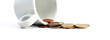 euro coins and mug