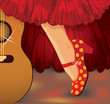 Spanish flamenco card, vector illustration