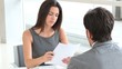 Businesswoman interviewing job applicant
