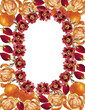 flowers frame in white background