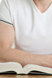 Man studying the Bible. Focus on the Bible Man studying the Bible. Focus on the Bible