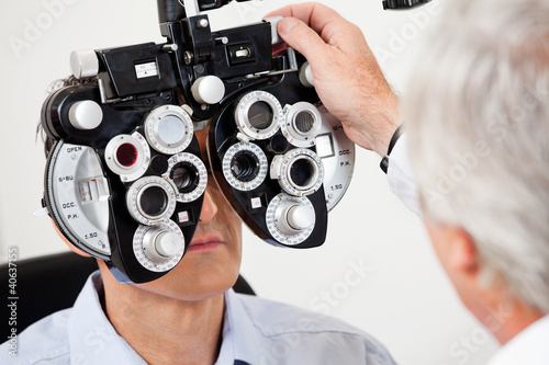 Photo: Eye Test With the Phoropter Eye Test With the Phoropter