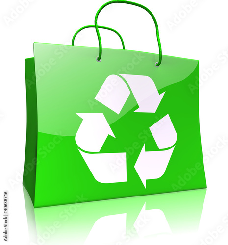 Photo: Einkaufstasche mit Recycling-Symbol Einkaufstasche mit Recycling-Symbol