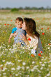 mother and child playing on natural background mother and child playing on natural background