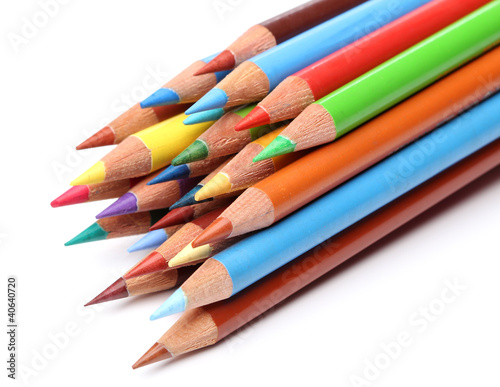 Photo: Color pencils over white background Color pencils over white background